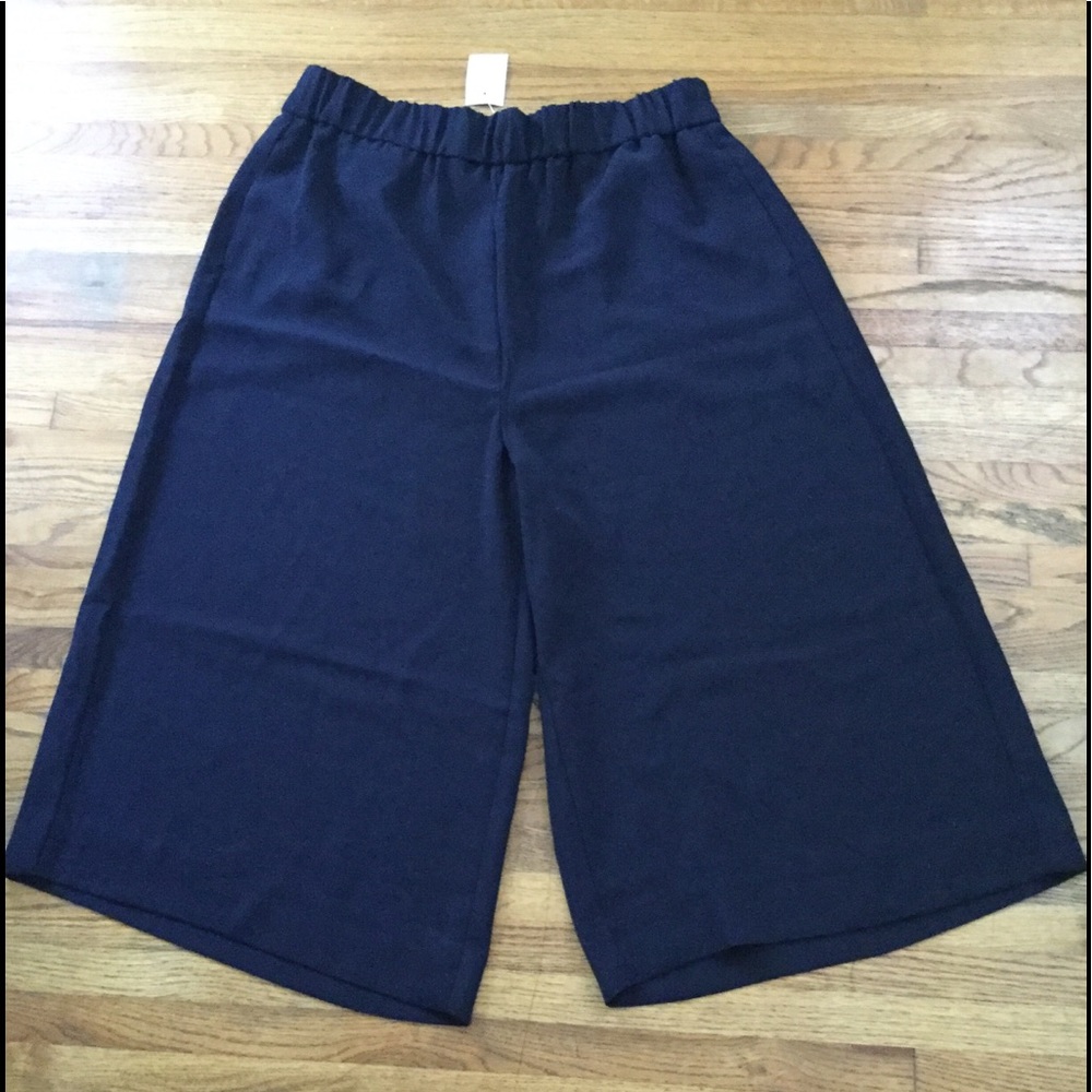💜💜J. Crew Mercantile Wide Leg Cropped Pants- NWT- NAVY💜💜